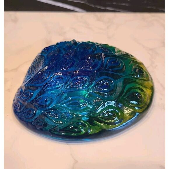 Mats Jonasson Peacock Crystal Tea Light w Original Sticker Maleras Sweeden EUC - Picture 7 of 10